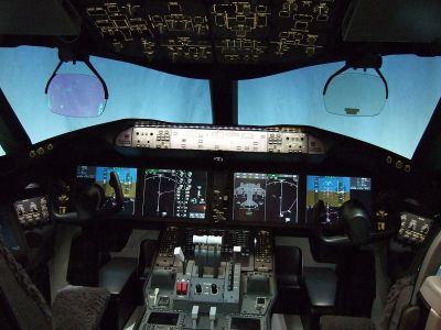Flight deck of the Boeing 787 Dreamliner
