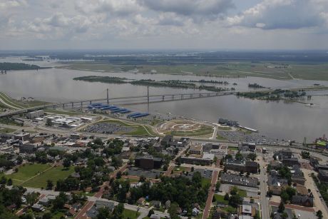 Aerial view of Alton Illinois during June 2008 flood